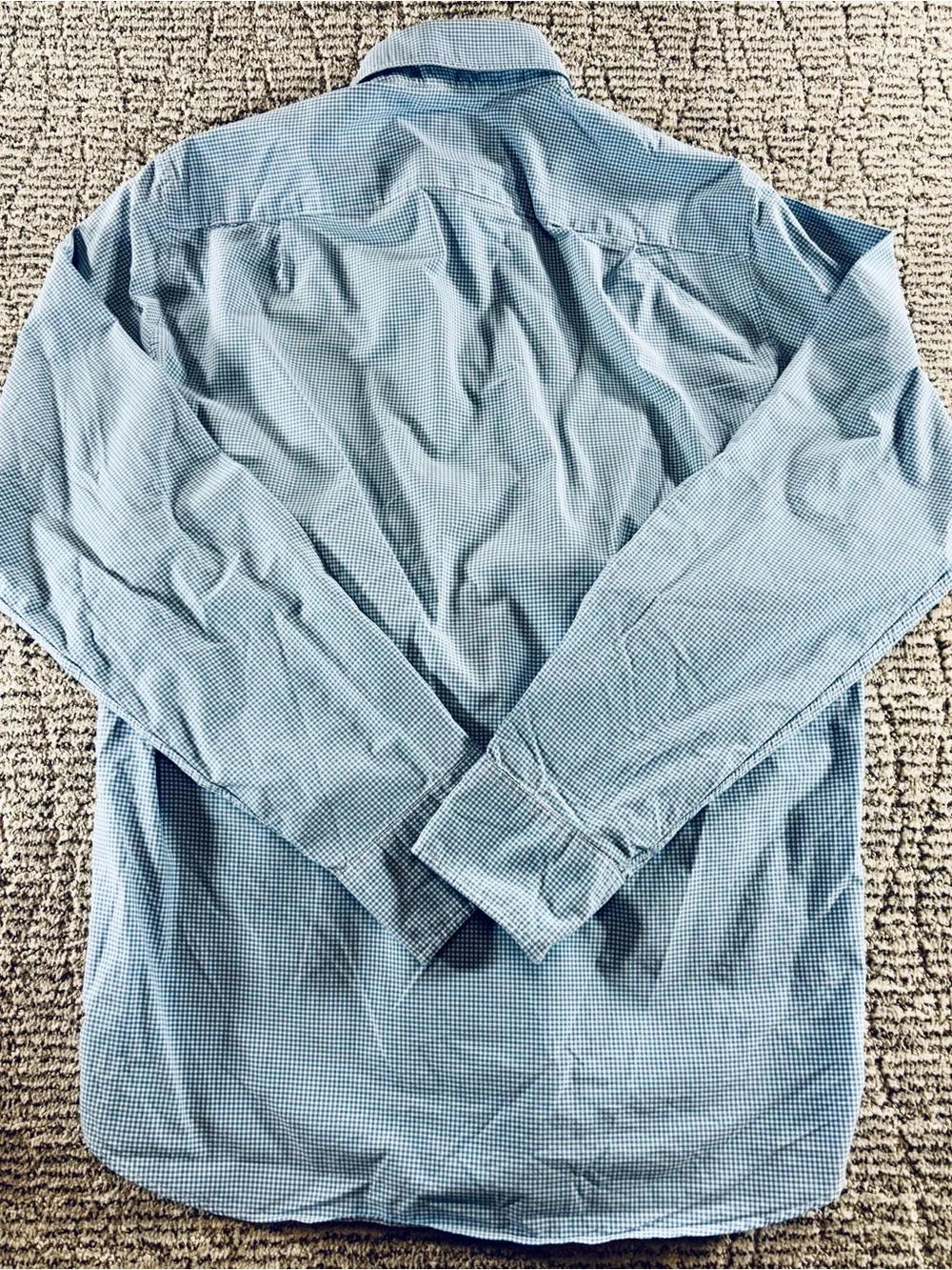 J. Crew Men’s Size Small Blue-White Checkered Slim Fit Button Down Shirt